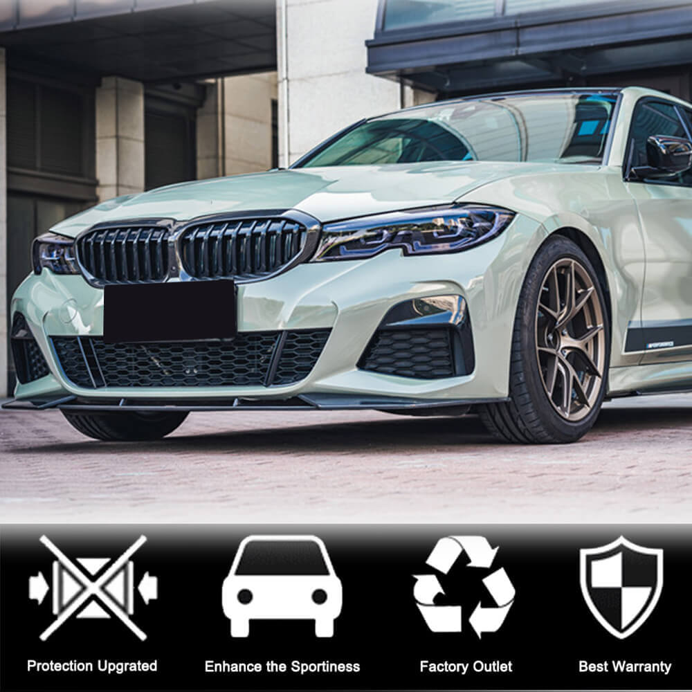 BMW 3 Series G20 320i 330i M Sport M340i 2019-2022 Front Bumper Lip Carbon Fiber/FRP-Ahacarbon