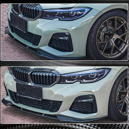BMW 3 Series G20 320i 330i M Sport M340i 2019-2022 Front Bumper Lip Carbon Fiber/FRP-Ahacarbon