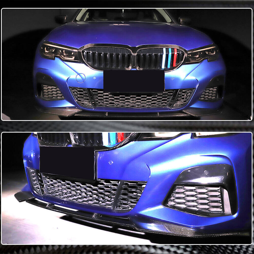 BMW 3 Series G20 320i 330i M Sport M340i 2019-2022 Front Bumper Lip Carbon Fiber/FRP-Ahacarbon