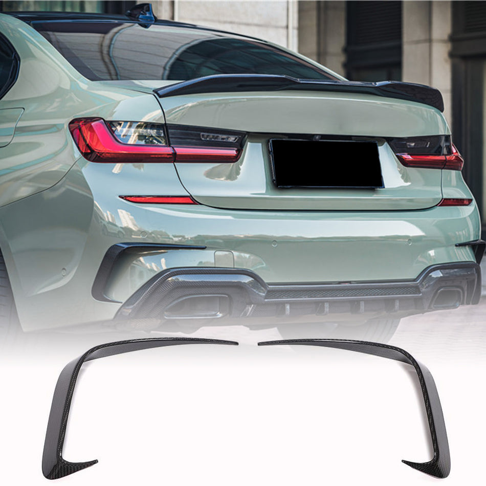 BMW 3 Series G20 2019-2022 Rear Bumper Splitters Dry Carbon Fiber-Ahacarbon