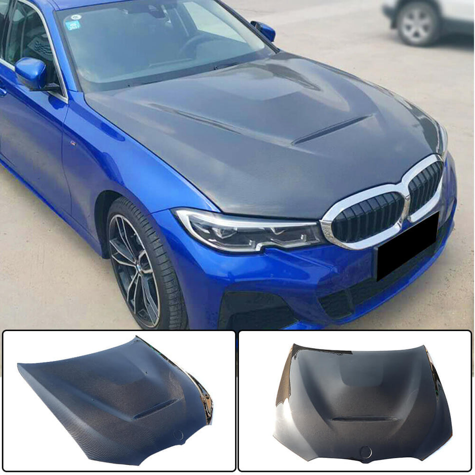 BMW 3 Series G20 2017-2021 Engine Bonnet Hood Cover Carbon Fiber-Ahacarbon