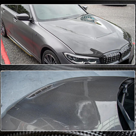 BMW 3 Series G20 2017-2021 Engine Bonnet Hood Cover Carbon Fiber-Ahacarbon