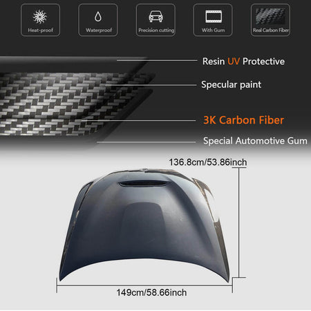 BMW 3 Series G20 2017-2021 Engine Bonnet Hood Cover Carbon Fiber-Ahacarbon