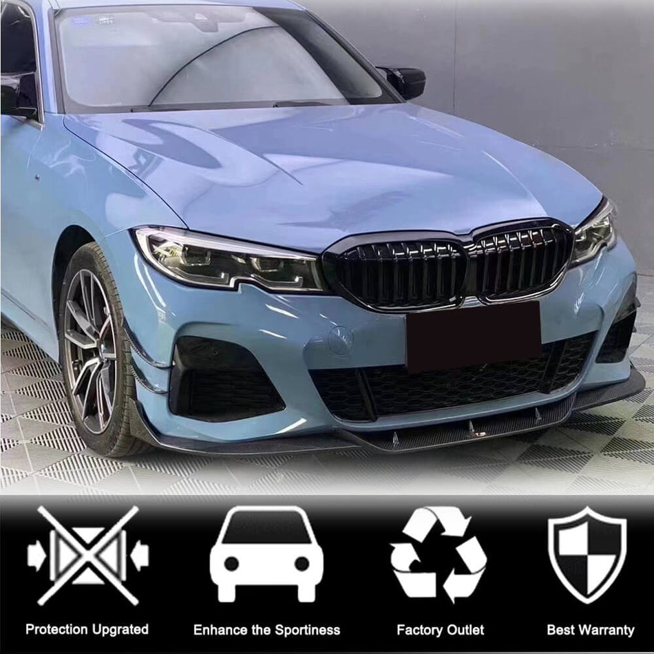 BMW 3 Series G20 320i 330i M Sport M340i 2019-2022 Front Bumper Lip Carbon Fiber-Ahacarbon