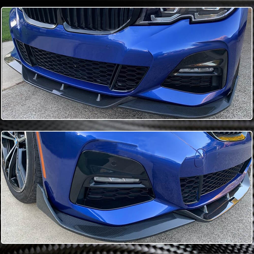 BMW 3 Series G20 320i 330i M Sport M340i 2019-2022 Front Bumper Lip Carbon Fiber-Ahacarbon