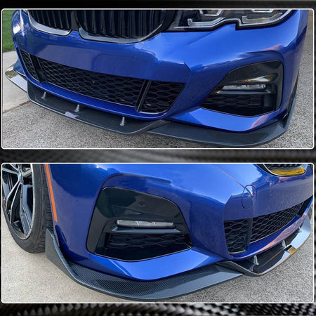 BMW 3 Series G20 320i 330i M Sport M340i 2019-2022 Front Bumper Lip Carbon Fiber-Ahacarbon