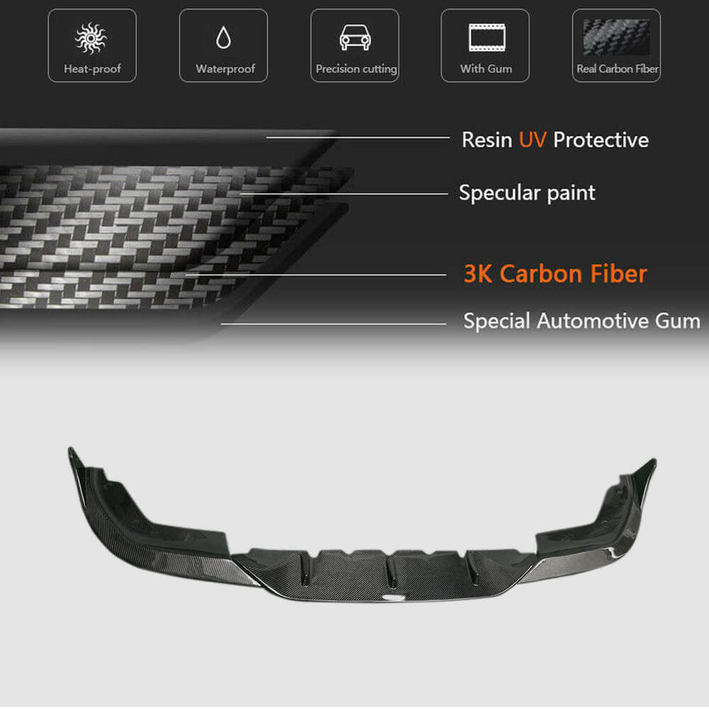 BMW 3 Series G20 320i 330i M Sport M340i 2019-2022 Front Bumper Lip Carbon Fiber-Ahacarbon