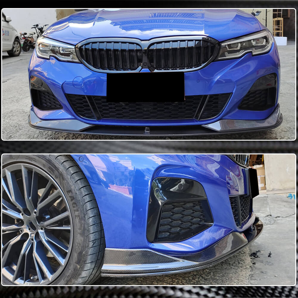 BMW 3 Series G20 320i 330i M Sport M340i 2019-2021 Front Bumper Lip Carbon Fiber-Ahacarbon