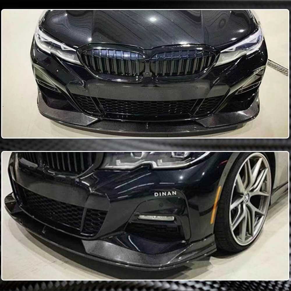 BMW 3 Series G20 320i 330i M Sport M340i 2019-2021 Front Bumper Lip Carbon Fiber-Ahacarbon