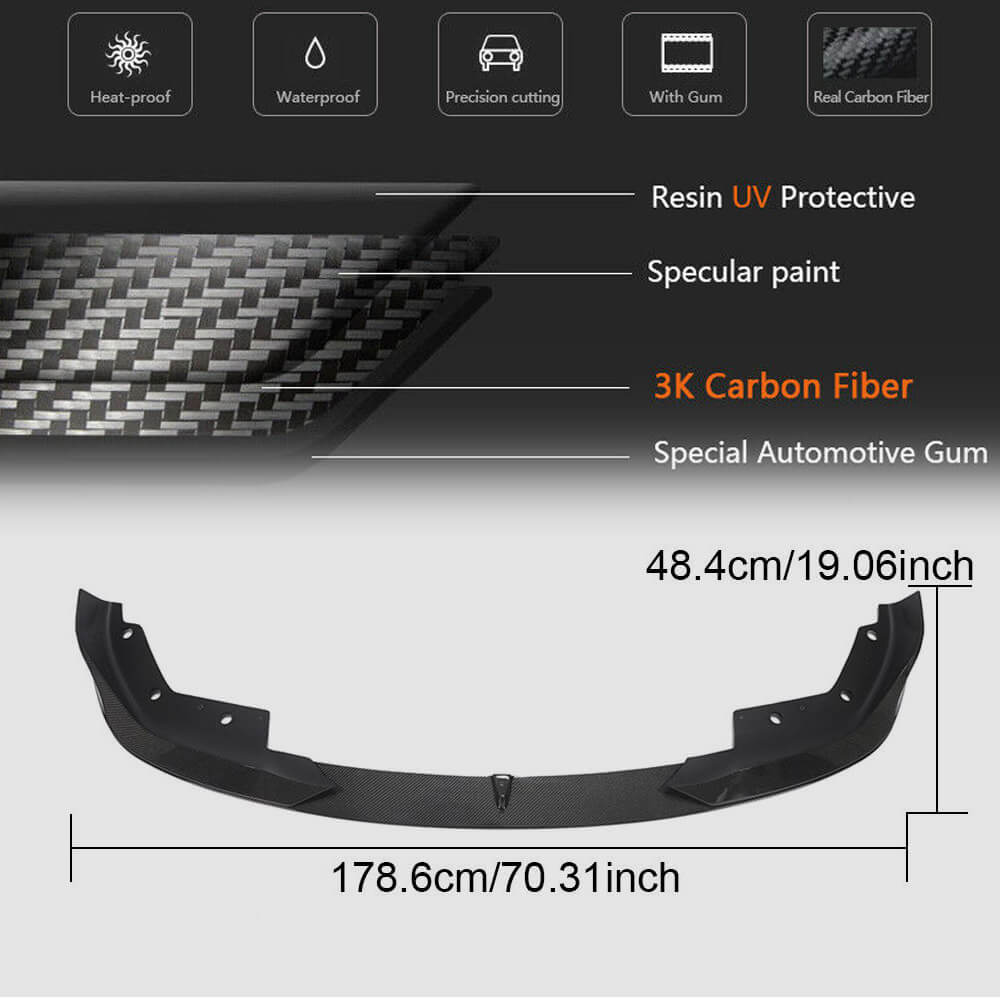 BMW 3 Series G20 320i 330i M Sport M340i 2019-2021 Front Bumper Lip Carbon Fiber-Ahacarbon