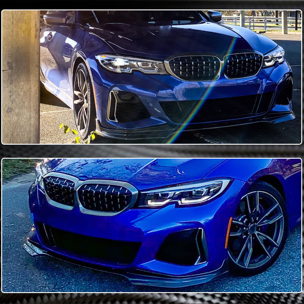 BMW 3 Series G20 320i 330i M Sport M340i 2019-2021 Front Bumper Lip Carbon Fiber-Ahacarbon