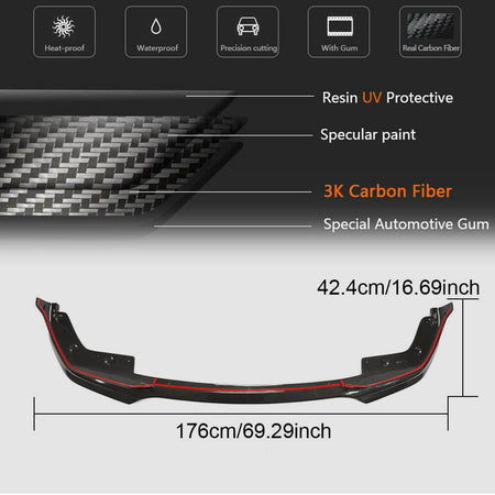 BMW 3 Series G20 320i 330i M Sport M340i 2019-2021 Front Bumper Lip Carbon Fiber-Ahacarbon