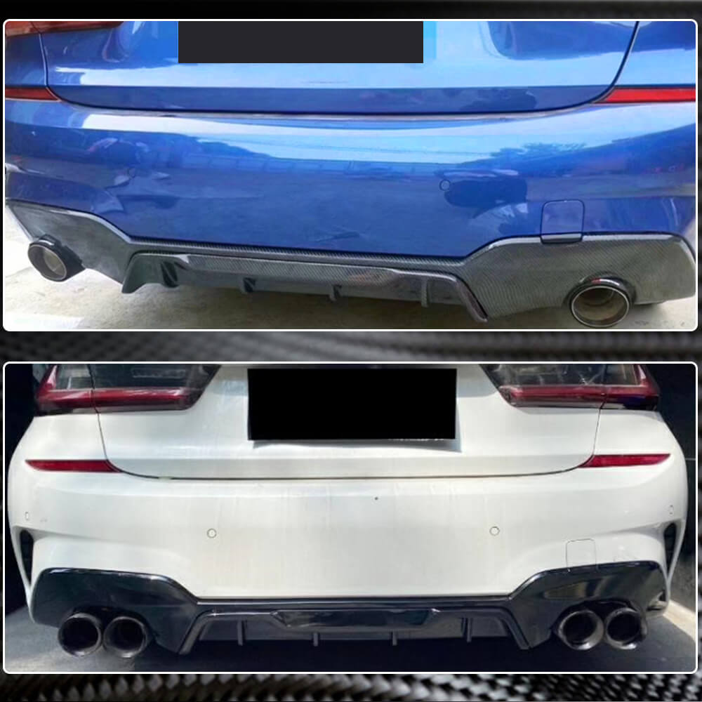 BMW 3 Series G20 320i 330i M Sport 2019-2021 Rear Bumper Diffuser Carbon Fiber-Ahacarbon