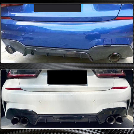 BMW 3 Series G20 320i 330i M Sport 2019-2021 Rear Bumper Diffuser Carbon Fiber-Ahacarbon