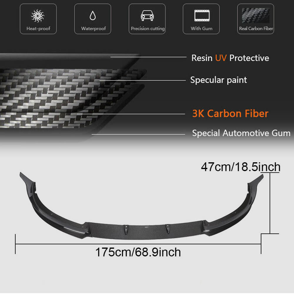BMW 3 Series G20 G28 330i 2020-2023 Front Bumper Lip Spoiler Carbon Fiber/FRP-Ahacarbon