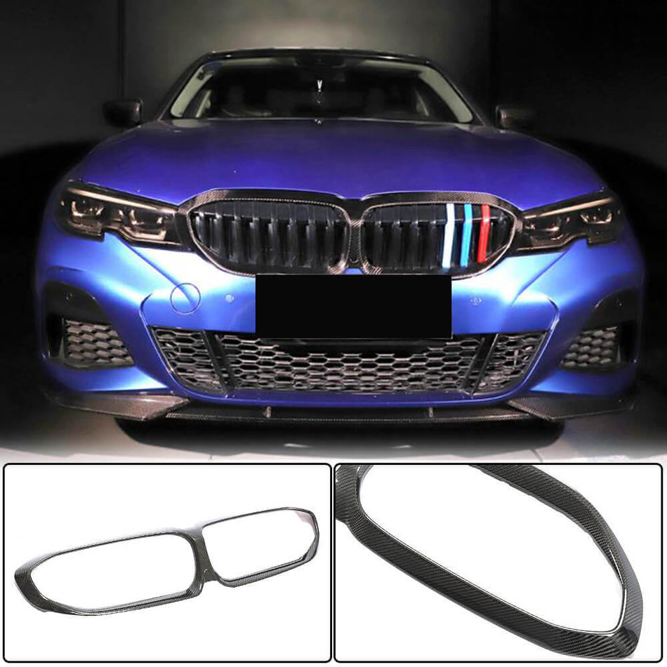 BMW 3 Series G20 2019-2021 Front Grille Dry Carbon Fiber-Ahacarbon