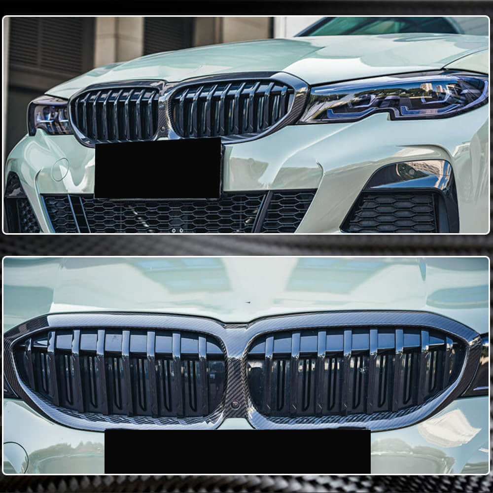 BMW 3 Series G20 2019-2021 Front Grille Dry Carbon Fiber-Ahacarbon