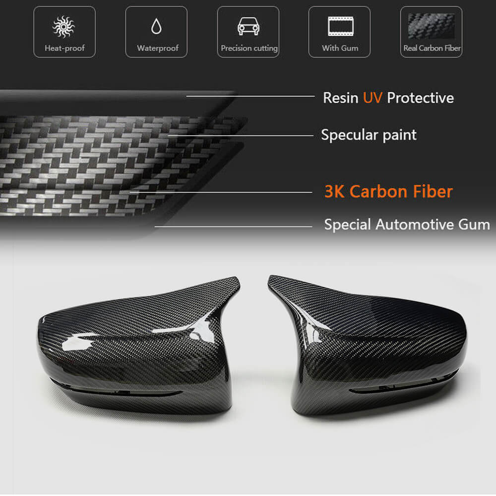 BMW 3 Series G20 G21 2019-2022 Mirror Covers LHD Replacement Style Carbon Fiber-Ahacarbon