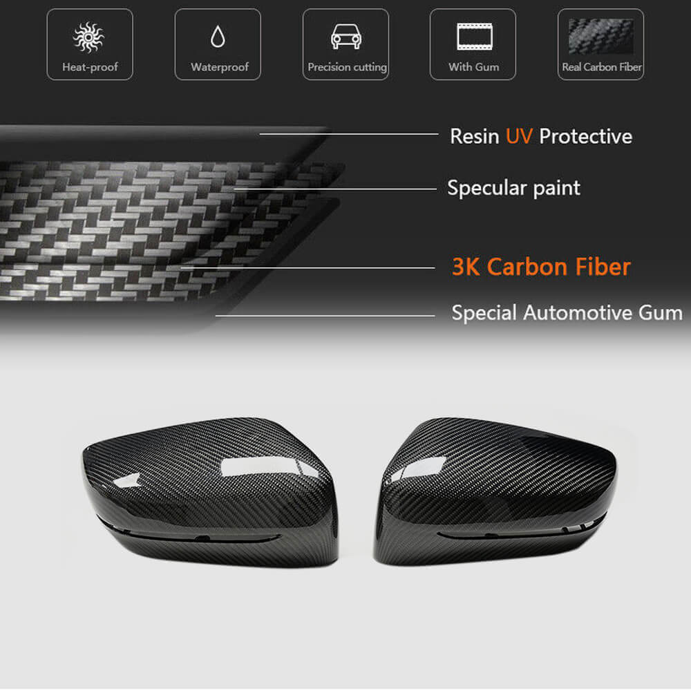 BMW 3 Series G20 G21 2019-2022 Mirror Covers LHD Replacement Style Carbon Fiber-Ahacarbon