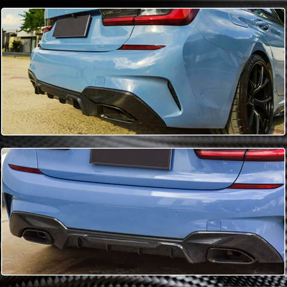 BMW 3 Series G20 M340i 2019-2021 Rear Bumper Diffuser Carbon Fiber-Ahacarbon