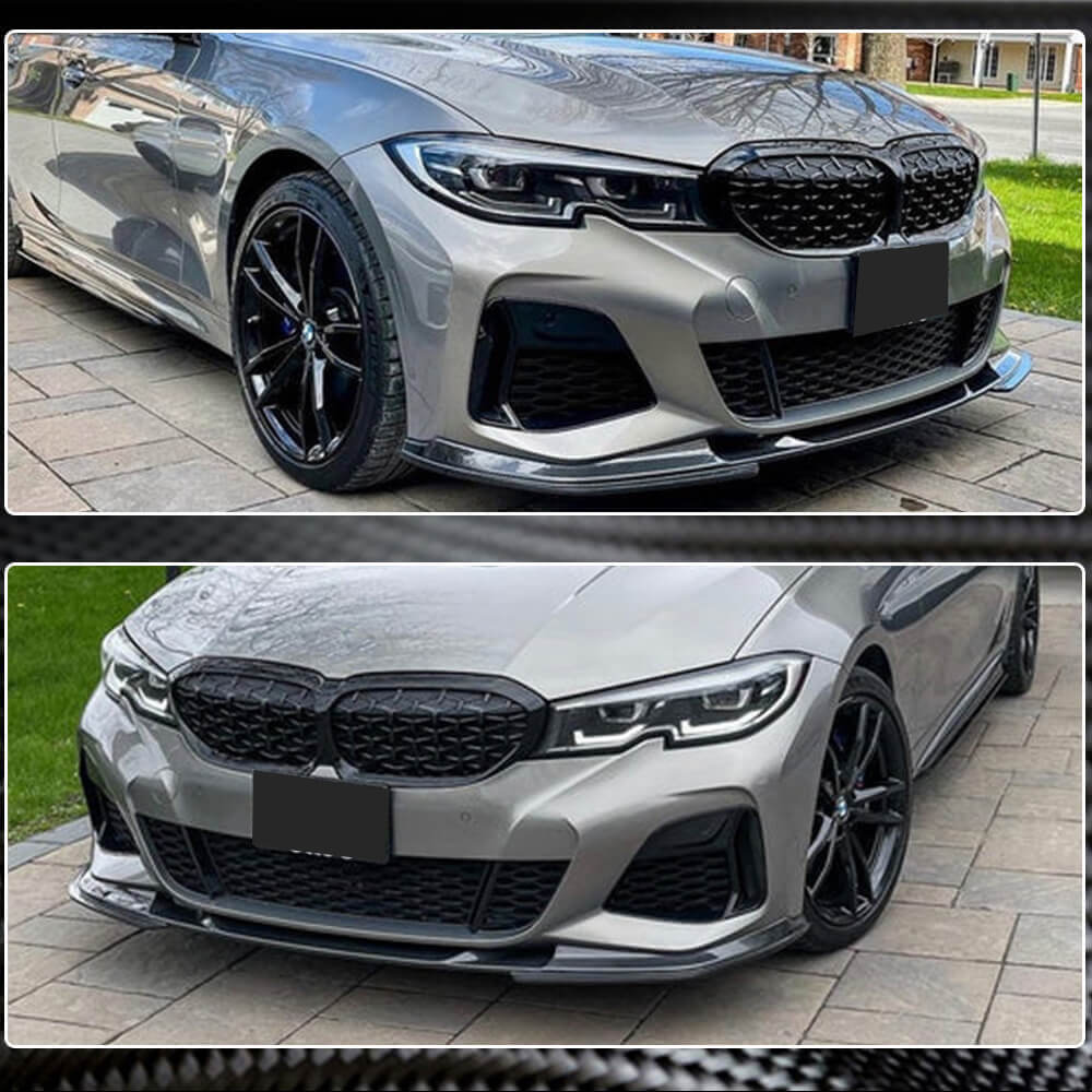 BMW 3 Series G20 320i 330i M Sport M340i Front Bumper Lip Carbon Fiber-Ahacarbon