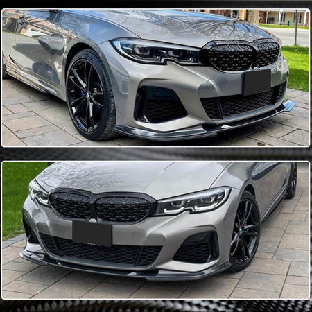 BMW 3 Series G20 320i 330i M Sport M340i Front Bumper Lip Carbon Fiber-Ahacarbon