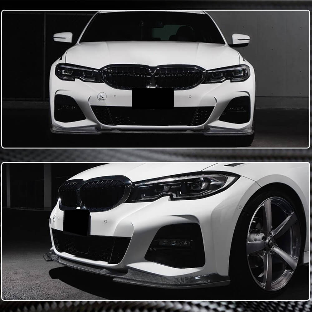 BMW 3 Series G20 320i 330i M Sport M340i Front Bumper Lip Carbon Fiber-Ahacarbon