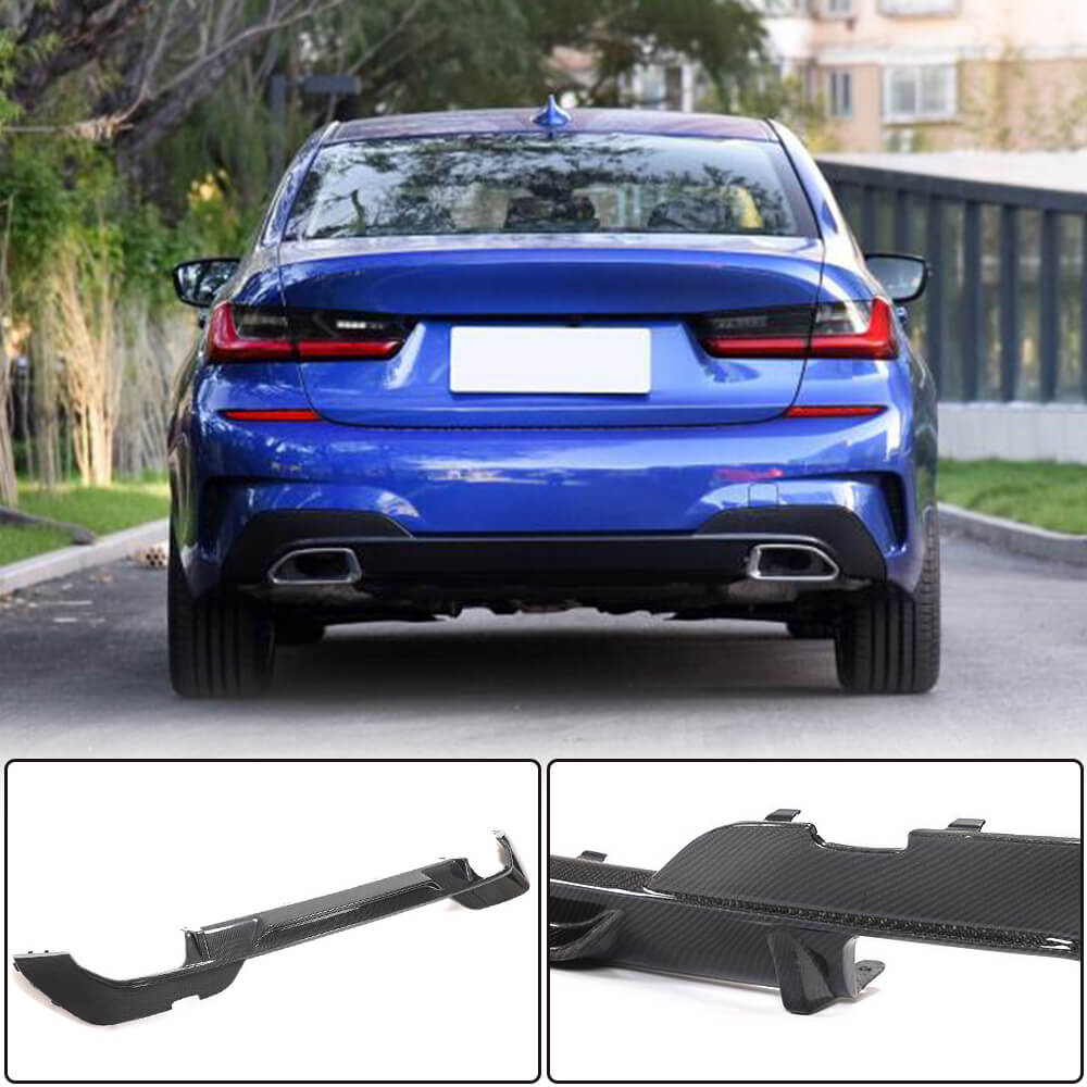 BMW 3 Series G20 320i 330i 330e M Sport 2019-2021 Rear Bumper Diffuser Carbon Fiber-Ahacarbon