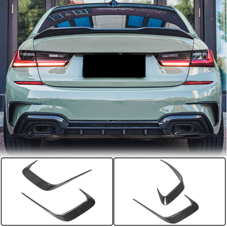 BMW 3 Series G20 2019-2022 Rear Bumper Splitters Dry Carbon Fiber-Ahacarbon