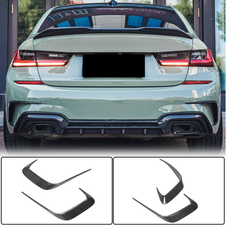 BMW 3 Series G20 2019-2022 Rear Bumper Splitters Dry Carbon Fiber-Ahacarbon