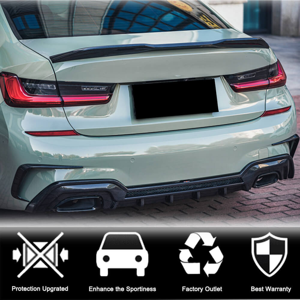 BMW 3 Series G20 2019-2022 Rear Bumper Splitters Dry Carbon Fiber-Ahacarbon