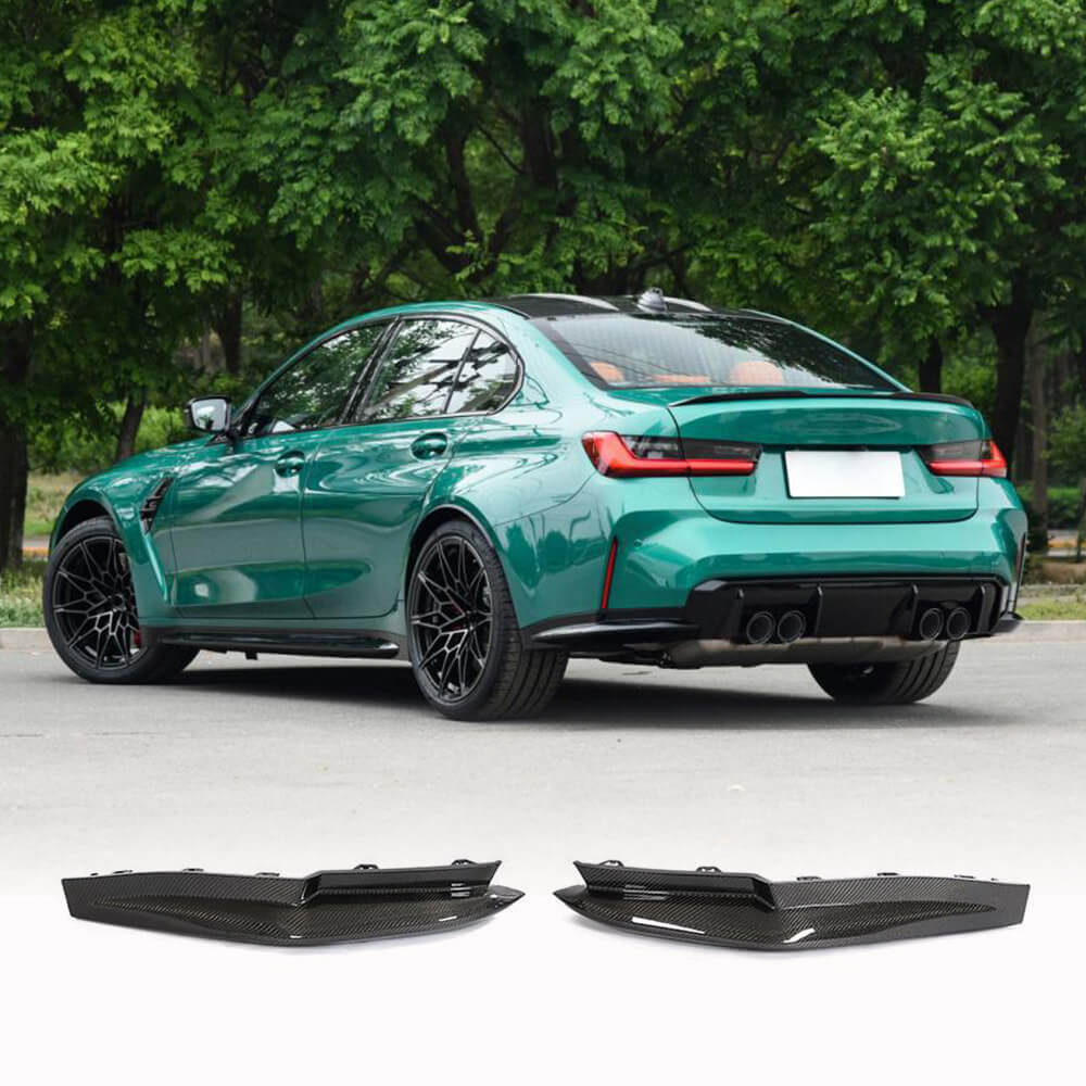 BMW 3 Series G80 M3 2021-2022 Rear Bumper Splitter Dry Carbon Fiber-Ahacarbon