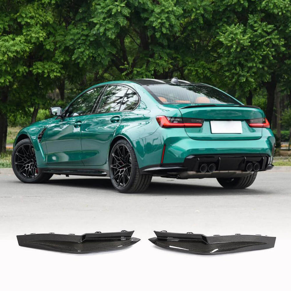 BMW 3 Series G80 M3 2021-2022 Rear Bumper Splitter Dry Carbon Fiber-Ahacarbon