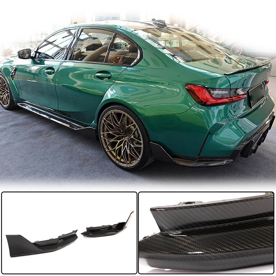 BMW 3 Series G80 M3 2021+ Rear Bumper Splitters Dry Carbon Fiber-Ahacarbon