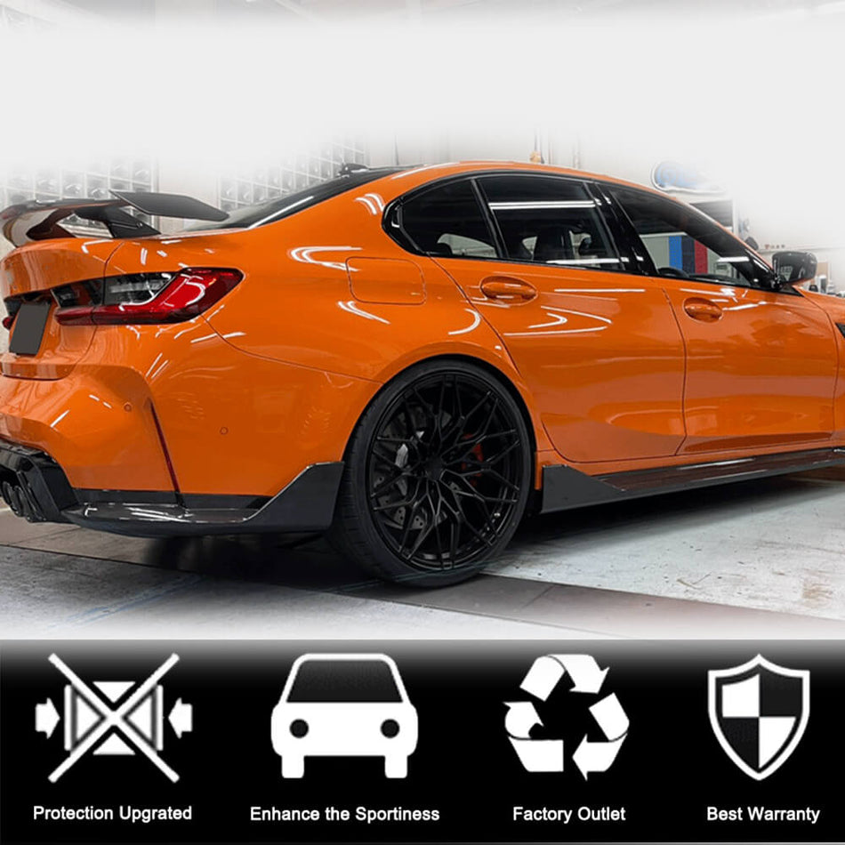 BMW 3 Series G80 M3 2021+ Rear Bumper Splitters Dry Carbon Fiber-Ahacarbon