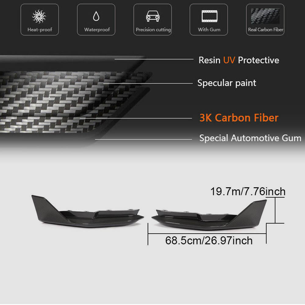 BMW 3 Series G80 M3 2021+ Rear Bumper Splitters Dry Carbon Fiber-Ahacarbon