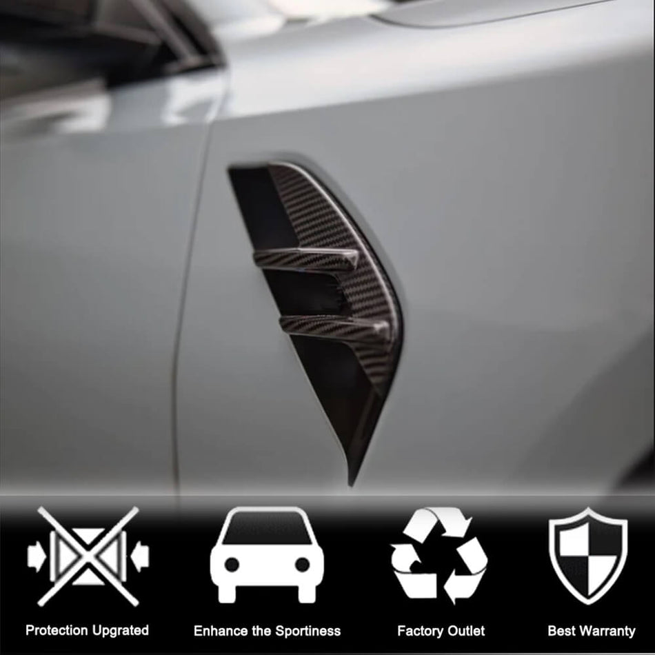 For BMW 3 Series G80 M3 Dry Carbon Fiber Side Marker Air Fender Vent Aero Flicks Trim-Ahacarbon