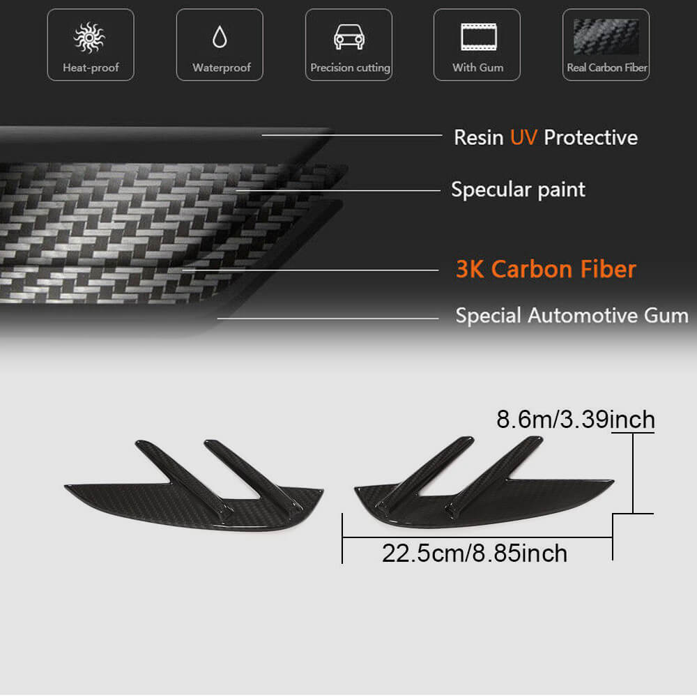 For BMW 3 Series G80 M3 Dry Carbon Fiber Side Marker Air Fender Vent Aero Flicks Trim-Ahacarbon