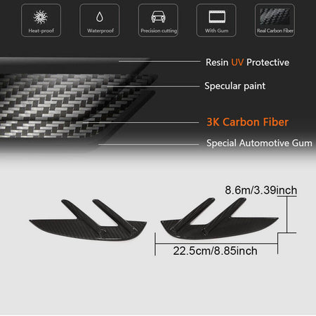 For BMW 3 Series G80 M3 Dry Carbon Fiber Side Marker Air Fender Vent Aero Flicks Trim-Ahacarbon