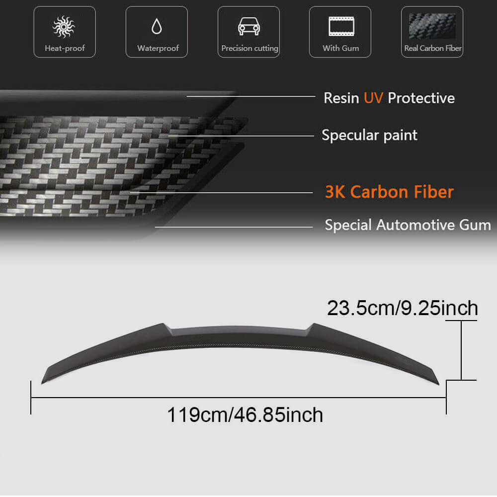 BMW 4 Series F32 Coupe 2014-2019 Rear Trunk Spoiler Carbon Fiber-Ahacarbon