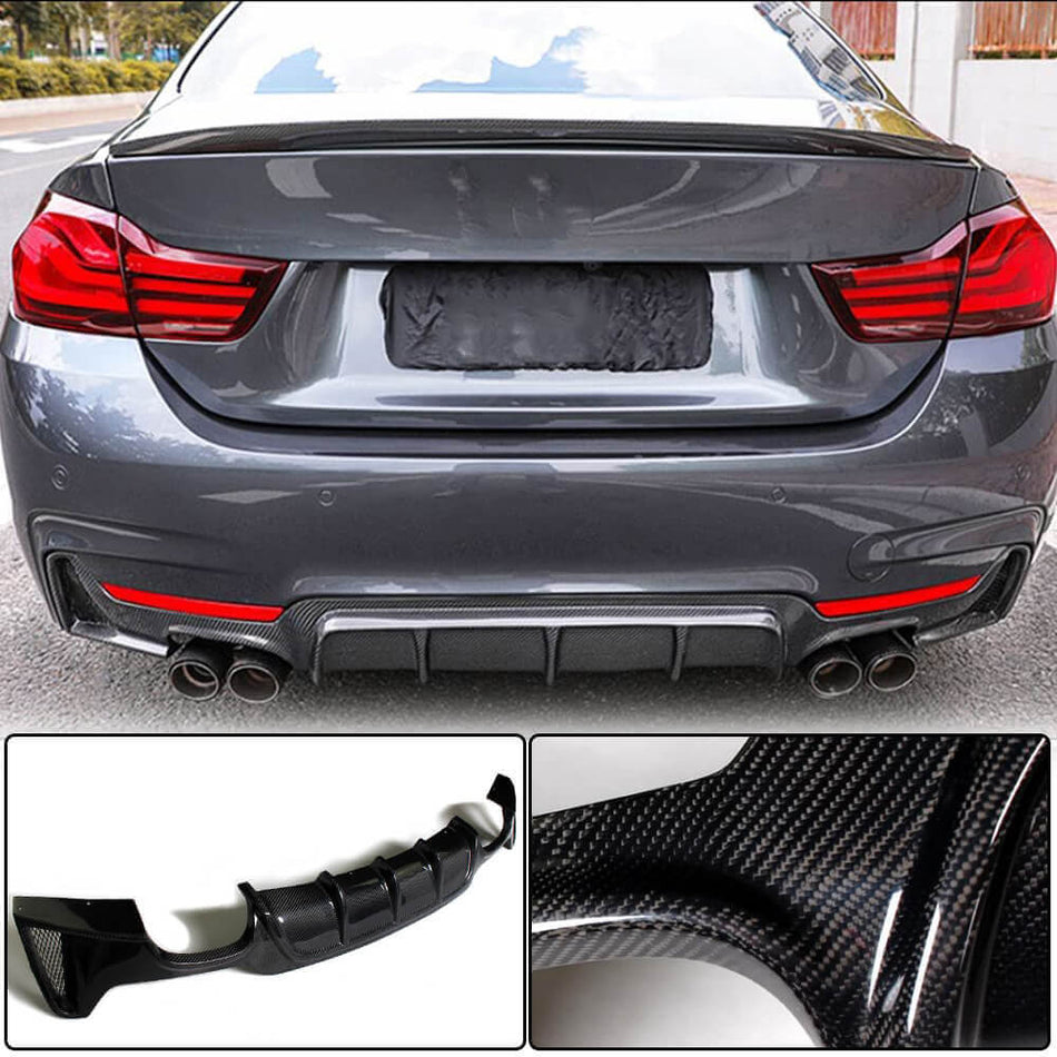 BMW 4 Series F32 F33 F36 M Sport 2014-2019 Rear Bumper Diffuser Carbon Fiber-Ahacarbon