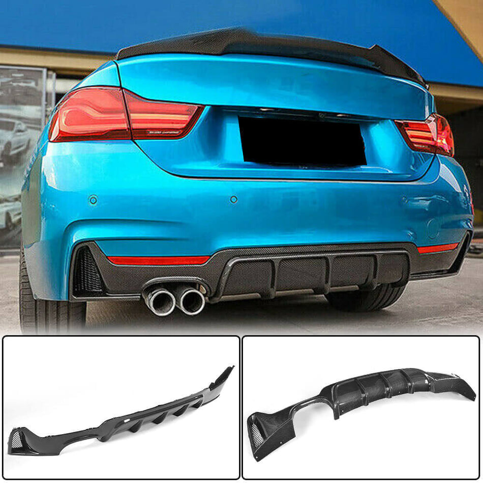BMW 4 Series F32 F33 F36 M Sport 2014-2019 Rear Bumper Diffuser Carbon Fiber/ABS-Ahacarbon