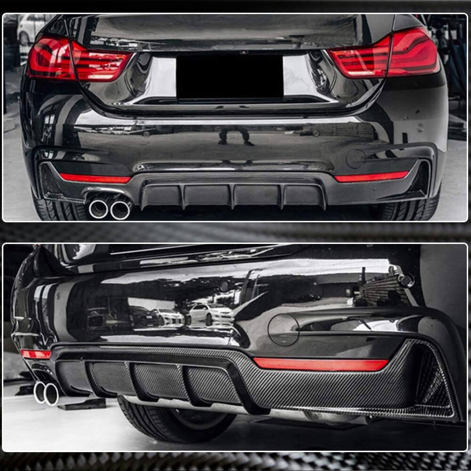 BMW 4 Series F32 F33 F36 M Sport 2014-2019 Rear Bumper Diffuser Carbon Fiber/ABS-Ahacarbon