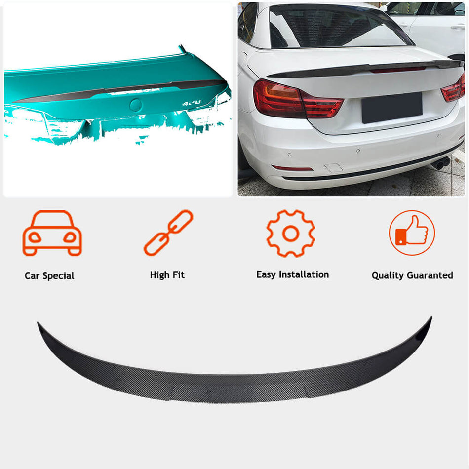 BMW 4 Series F33 F83 M4 2014-2019 Rear Trunk Spoiler Carbon Fiber-Ahacarbon