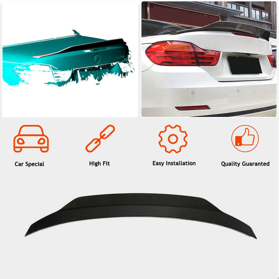 BMW 4 Series F33 F83 M4 Convertible 2014-2019 Rear Trunk Spoiler Carbon Fiber-Ahacarbon
