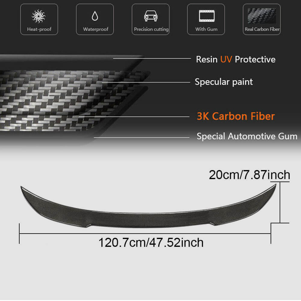 BMW 4 Series F36 Gran Coupe 2014-2019 Rear Trunk Spoiler Carbon Fiber-Ahacarbon