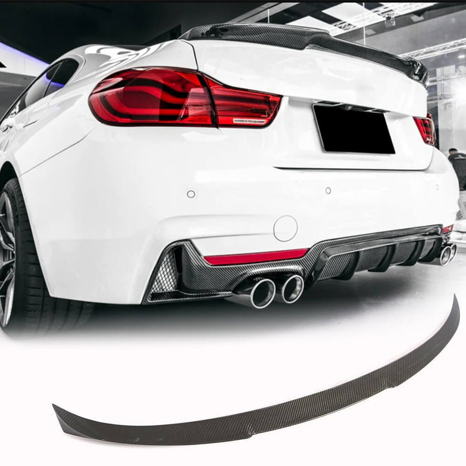 BMW 4 Series F36 Gran Coupe 2014-2019 Rear Trunk Spoiler Carbon Fiber-Ahacarbon