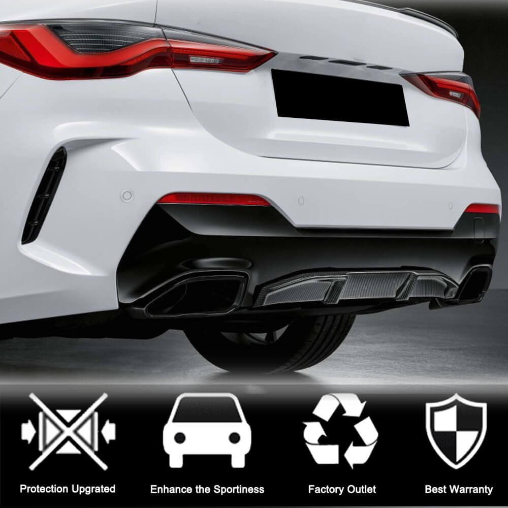 BMW 4 Series G22 G23 420i 430i M Sport M440i 2020+ Rear Bumper Diffuser Carbon Fiber-Ahacarbon