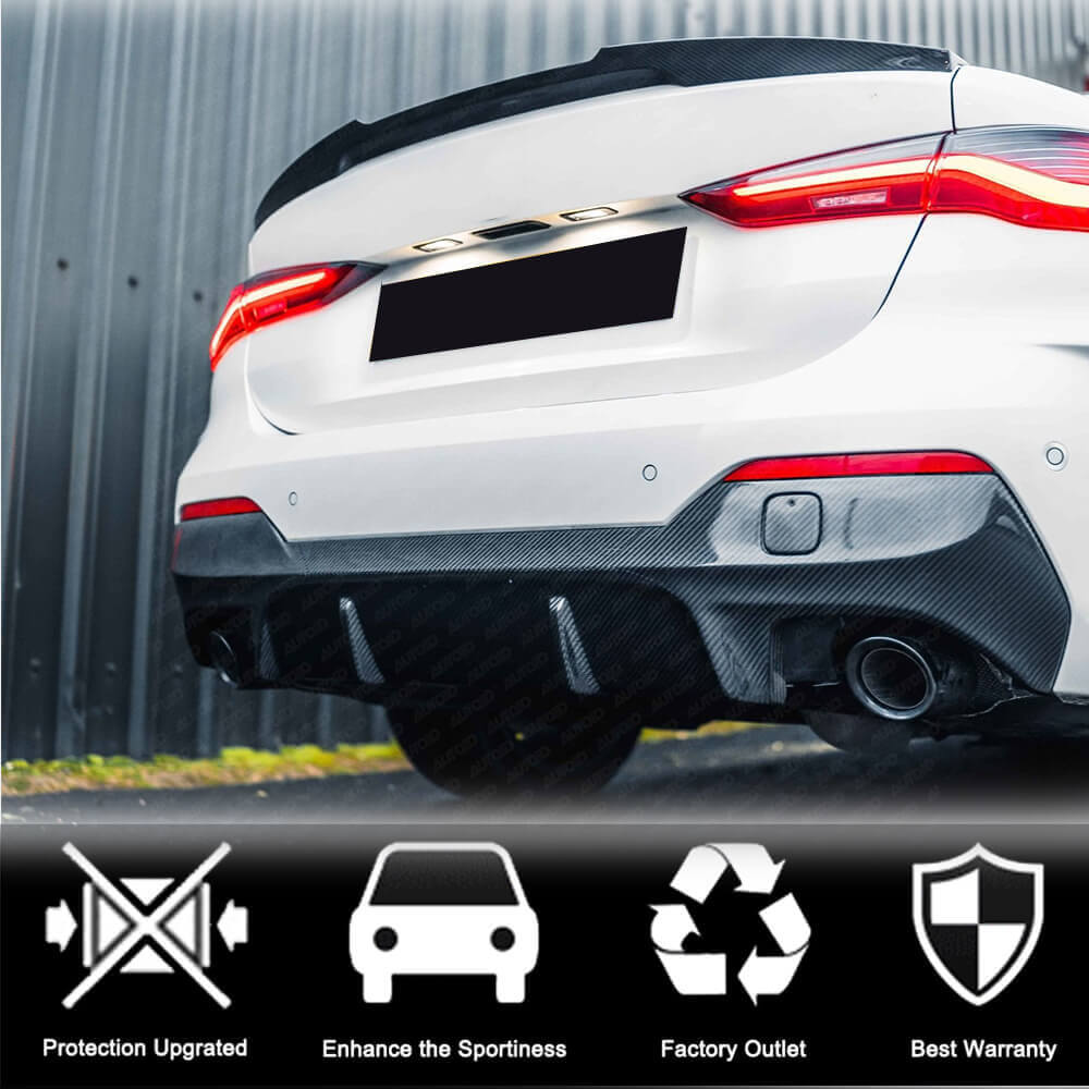 BMW 4 Series G22 G23 420i 430i M Sport M440i 2020+ Rear Bumper Diffuser Dry Carbon Fiber-Ahacarbon