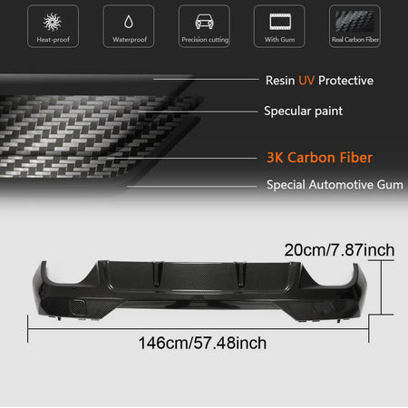 BMW 4 Series G22 G23 420i 430i M Sport M440i 2020+ Rear Bumper Diffuser Dry Carbon Fiber-Ahacarbon